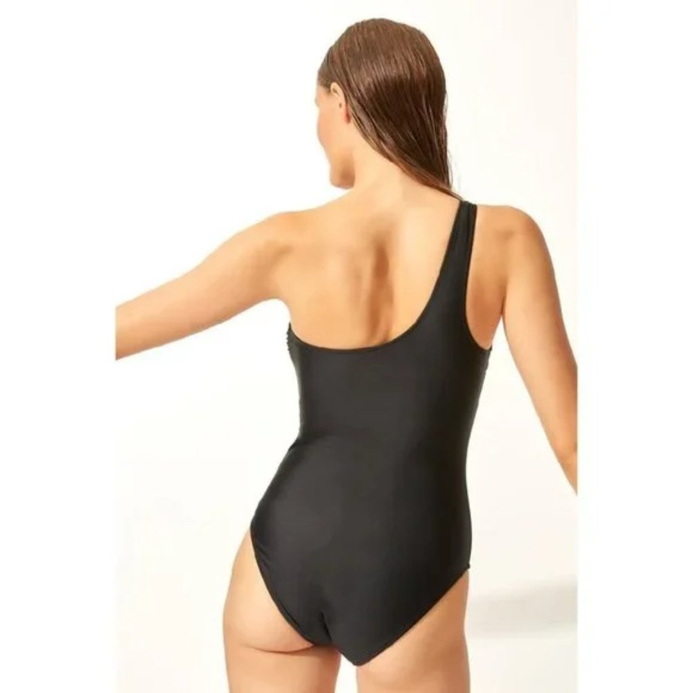 New Solid & Striped The Juliana Black One Shoulder One Piece Swimsuit NWT XS - Picture 8 of 16